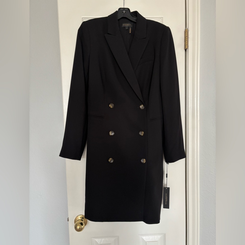 NWT Donna Karan New York Double Breasted Black Dress Size 6